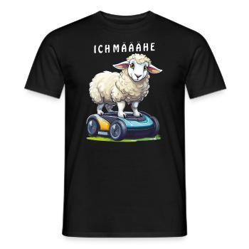 ROBOT TONDEUSE À GAZON POUR MOUTONS I MÄÄÄHE - T-shirt homme - noir - Devant - AI Model Male 178 light (178cm)