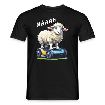 TONDEUSE À GAZON ROBOTISÉE POUR MOUTONS MÄÄÄH - T-shirt homme - noir - Devant - AI Model Male 178 light (178cm)