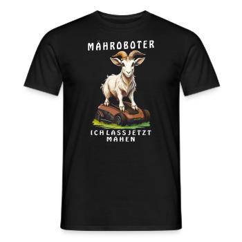 TONDEUSE À GAZON ROBOT CHÈVRE JE LA FAIS TONDRE MAINTENANT - T-shirt homme - noir - Devant - AI Model Male 178 light (178cm)