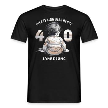 CHILD 40TH BIRTHDAY - Men's T-Shirt - black - Front - AI Model Male 178 light (178cm)