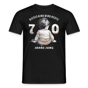 CHILD 70TH BIRTHDAY - Men's T-Shirt - black - Front - AI Model Male 178 light (178cm)