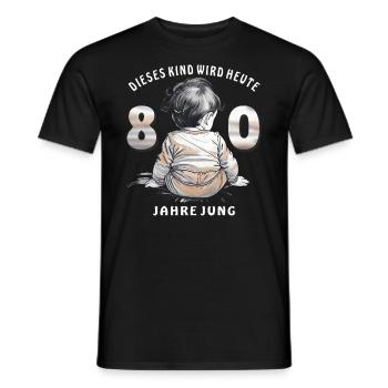 CHILD 80TH BIRTHDAY - Men's T-Shirt - black - Front - AI Model Male 178 light (178cm)