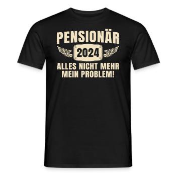 Pensionär 2024 Beamter im Ruhestand - Männer T-Shirt - Schwarz - Vorne - AI Model Male 178 light (178cm)