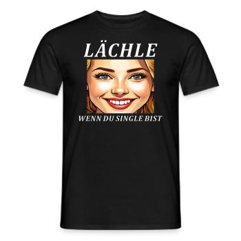 WOMAN SMILE WHEN YOU'RE SINGLE - Men's T-Shirt - black - Front - AI Model Male 178 light (178cm)