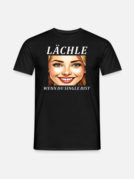 WOMAN SMILE WHEN YOU'RE SINGLE - Men's T-Shirt - black
