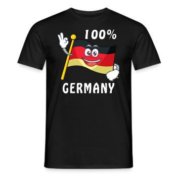 ALLEMAGNE 100% DRAPEAU - T-shirt homme - noir - Devant - AI Model Male 178 light (178cm)