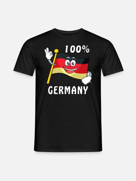 GERMANY 100% FLAGGE - Männer T-Shirt - Schwarz