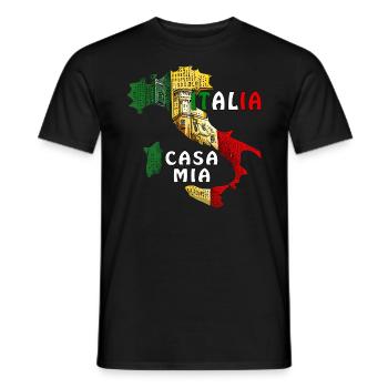 ITALIEN ITALIA CASA MIA - Männer T-Shirt - Schwarz - Vorne - AI Model Male 178 light (178cm)