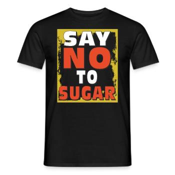 ZUCKER SAY NO TO SUGAR - Men's T-Shirt - black - Front - AI Model Male 178 light (178cm)