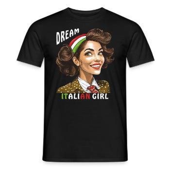 WOMAN ITALY DREAM ITALIAN GIRL - Men's T-Shirt - black - Front - AI Model Male 178 light (178cm)