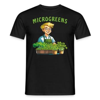 PFLANZEN MICROGREENS - Männer T-Shirt - Schwarz - Vorne - AI Model Male 178 light (178cm)