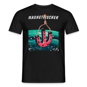MAGNET FISCHER - Men's T-Shirt - black - Front - AI Model Male 178 light (178cm)