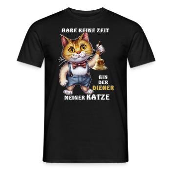 SERVANT OF MY CAT - Men's T-Shirt - black - Front - AI Model Male 178 light (178cm)