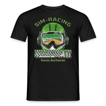SIM RACING Passion, Real Emotion - Männer T-Shirt - Schwarz - Vorne - AI Model Male 178 light (178cm)