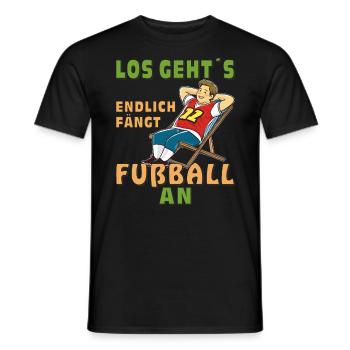 LET'S FINALLY START FOOTBALL - Men's T-Shirt - black - Front - AI Model Male 178 light (178cm)