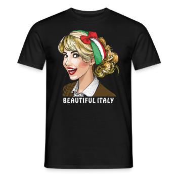 FEMME ITALIE BELLE ITALIE - T-shirt homme - noir - Devant - AI Model Male 178 light (178cm)