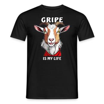 GOAT GRIPE EST MA VIE - T-shirt homme - noir - Devant - AI Model Male 178 light (178cm)