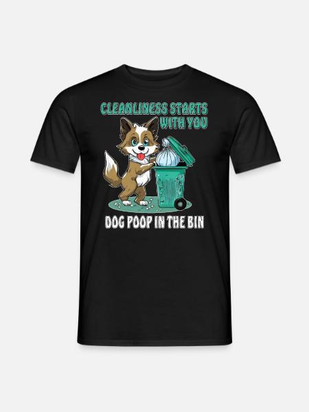 CESTINO PER ESCREMENTI DI CANE CACCA DI CANE NEL CESTINO - T-shirt uomo - nero