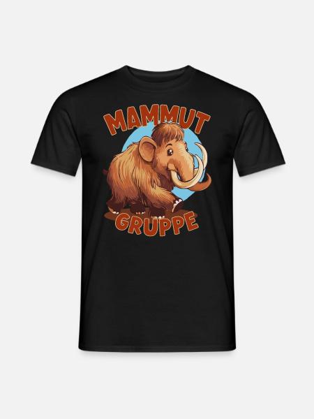 Comic Mammutgruppe Kindergarten Gruppentier - Männer T-Shirt - Schwarz