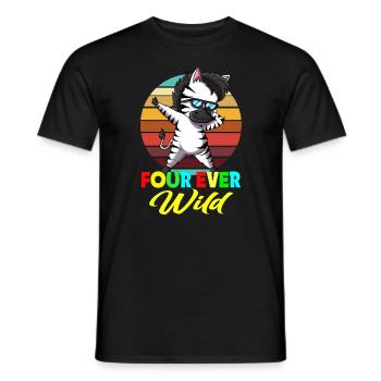 Fourever Wild Zebra 4 ever Wild Wilderness Africa - Men's T-Shirt - black - Front - AI Model Male 178 light (178cm)