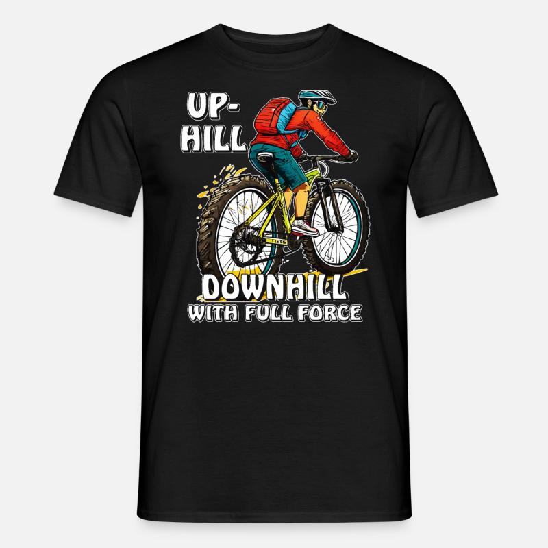 MOUNTAIN BIKER UPHILL DOWNHILL - Men's T-Shirt - black