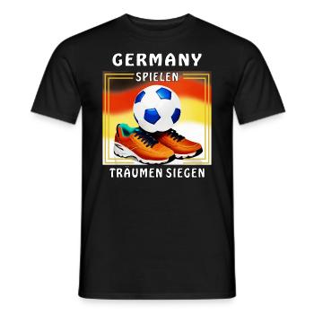 FOOTBALL GERMANY PLAY DREAM WIN - Men's T-Shirt - black - Front - AI Model Male 178 light (178cm)