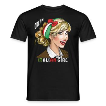 WOMAN ITALY DREAM ITALIAN GIRL - Men's T-Shirt - black - Front - AI Model Male 178 light (178cm)