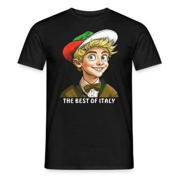 YOUNG ITALY THE BEST OF ITALY - Men's T-Shirt - black - Front - AI Model Male 178 light (178cm)