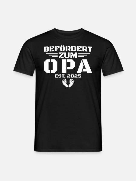 Befördert zum Opa Est 2025 - Männer T-Shirt - Schwarz