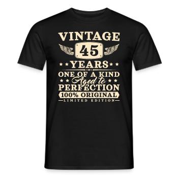 45 Jahre Mann Frau Vintage 45. Geburtstag - Männer T-Shirt - Schwarz - Vorne - AI Model Male 178 light (178cm)