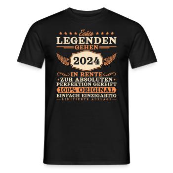 Echte Legenden gehen 2024 in Rente - Männer T-Shirt - Schwarz - Vorne - AI Model Male 178 light (178cm)