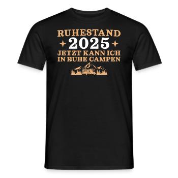 Ruhestand 2025 In Ruhe Camping - Männer T-Shirt - Schwarz - Vorne - AI Model Male 178 light (178cm)