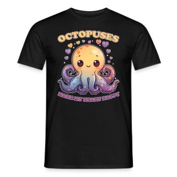 Funny Octopus Cephalopod Squid Gift - Men's T-Shirt - black - Front - AI Model Male 178 light (178cm)