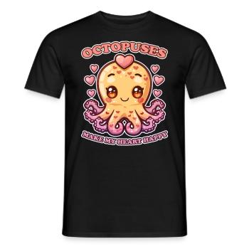 Funny Octopus Cephalopod Squid Gift - Men's T-Shirt - black - Front - AI Model Male 178 light (178cm)