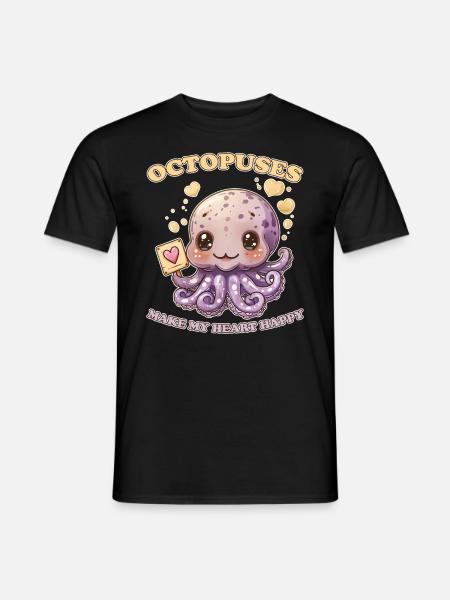Funny Octopus Cephalopod Squid Gift - Men's T-Shirt - black