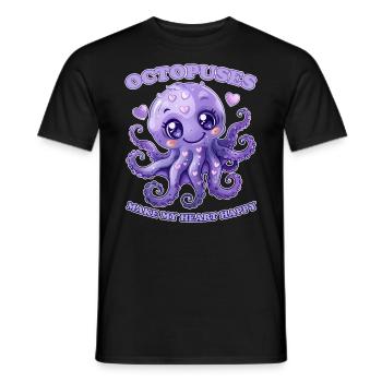 Funny Octopus Cephalopod Squid Gift - Men's T-Shirt - black - Front - AI Model Male 178 light (178cm)