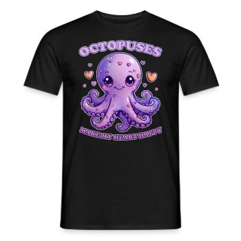 Funny Octopus Cephalopod Squid Gift - Men's T-Shirt - black - Front - AI Model Male 178 light (178cm)