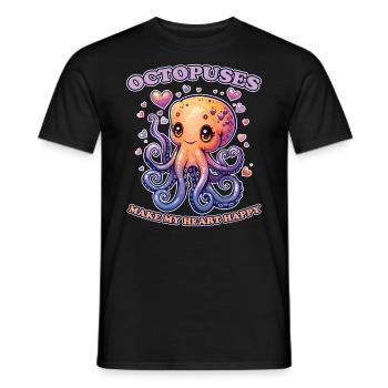 Lustiges Kraken Kopffüßer Tintenfisch Geschenk - Männer T-Shirt - Schwarz - Vorne - AI Model Male 178 light (178cm)
