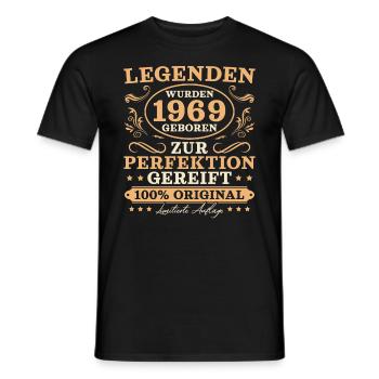 Legenden wurden 1969 geboren Vintage Geburtstag - Männer T-Shirt - Schwarz - Vorne - AI Model Male 178 light (178cm)