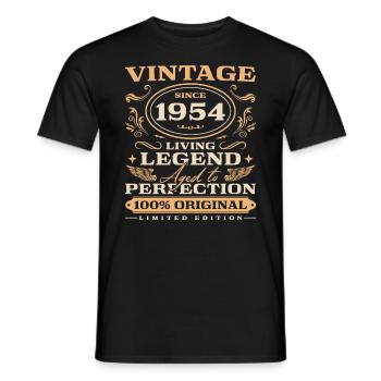Vintage 1954 Jahrgang 70 Geburtstag - Männer T-Shirt - Schwarz - Vorne - AI Model Male 178 light (178cm)