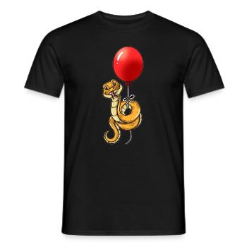 Drôles de serpents serpents avec des scintillements de ballon - T-shirt homme - noir - Devant - AI Model Male 178 light (178cm)