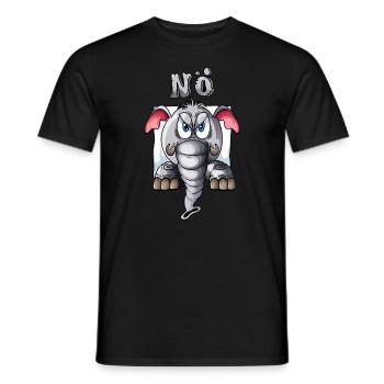 Elephant says Lower Austrian late riser lazy vacation - Men's T-Shirt - black - Front - AI Model Male 178 light (178cm)