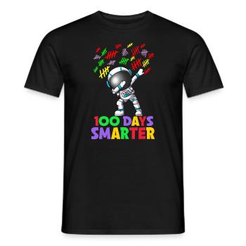 Astronaut Dabbing School 100 Days Smarter Smarter - Men's T-Shirt - black - Front - AI Model Male 178 light (178cm)