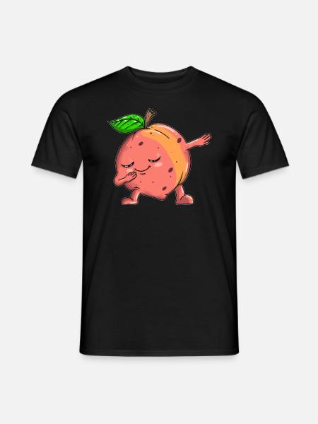Obst Liebhaber Vegan leben Dabbing Pfirsich Dab - Männer T-Shirt - Schwarz