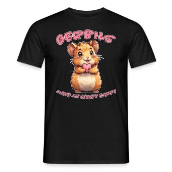 Gerbille disant rat de course drôle gerbille cadeau - T-shirt homme - noir - Devant - AI Model Male 178 light (178cm)