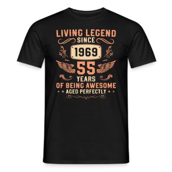 55 Geburtstag Legende seit 1969 Jahrgang - Männer T-Shirt - Schwarz - Vorne - AI Model Male 178 light (178cm)