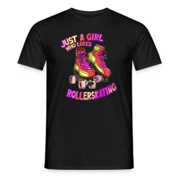 Rollerskating Rollschuh fahren Girl Mädchen Spruch - Männer T-Shirt - Schwarz - Vorne - AI Model Male 178 light (178cm)