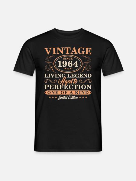 Vintage 1964 Jahrgang geboren 60 Jahre - Männer T-Shirt - Schwarz