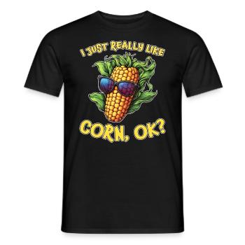 Corn on the cob saying corn funny corn on the cob gift - Men's T-Shirt - black - Front - AI Model Male 178 light (178cm)