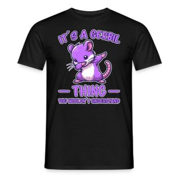 Dabbing Gerbil Dire Racing Rat Gerbil Cadeau - T-shirt homme - noir - Devant - AI Model Male 178 light (178cm)